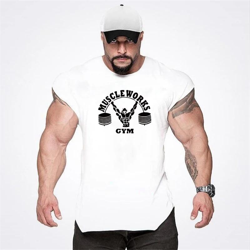 Nouvelle marque d'été gilet coton vêtements de sport hommes débardeurs sans manches t-shirt équipeme