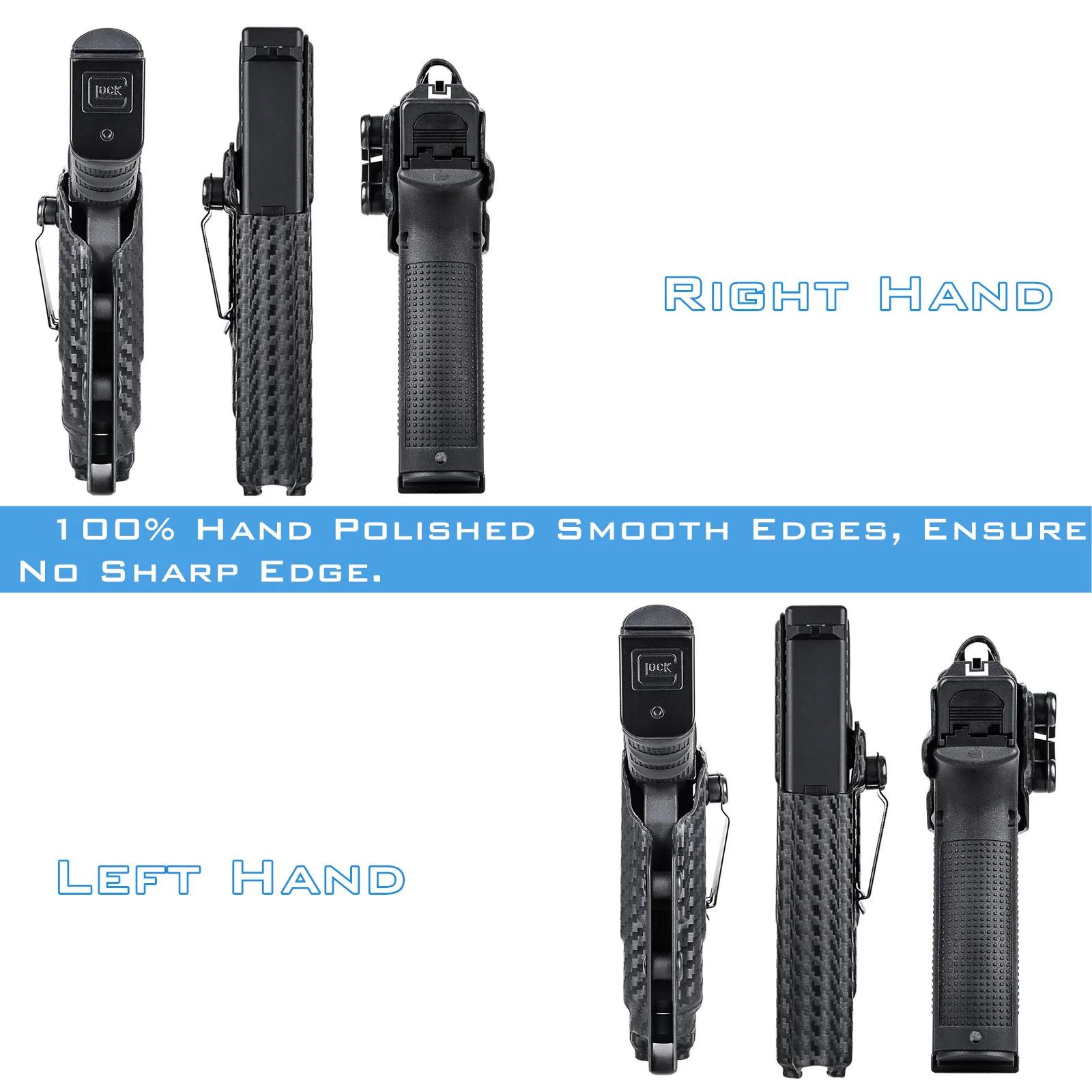 SuffB Kydex Holster pour Glock 17 19 19X 22 23 31 32 45 avec PL-2 Olight/PL-Pro/PL-3R PL-3/3S Valkyr