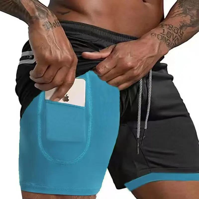 Short de sport homme 2 en 1 double pont - Fitness, running, gym - Vêtement d'entraînement été