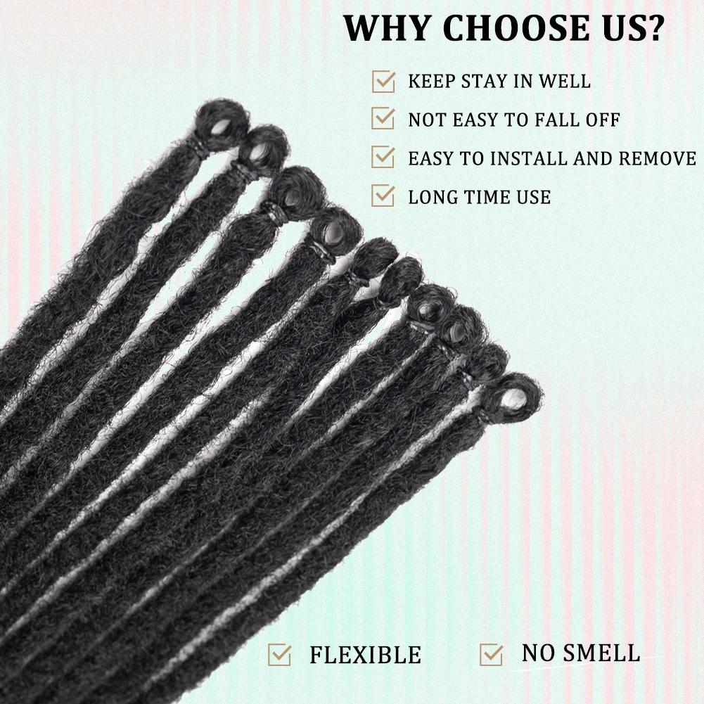 Extensions de Dreadlock synthétiques 10 racines/paquet Hippie dreads à une extrémité Ombre Loc Exten
