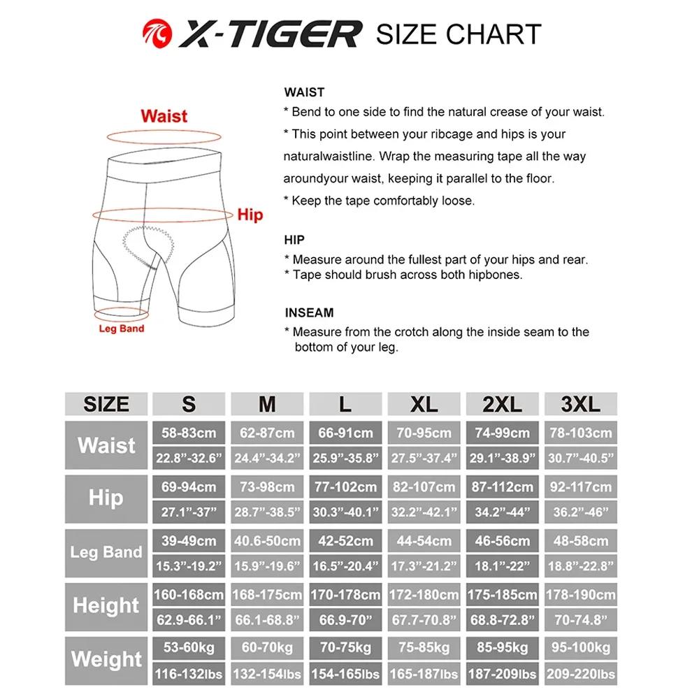 X-TIGER Shorts de Cyclisme Hommes avec Coussin 5D Gel Rembourré, sous Vetement Cycliste VTT Séchage