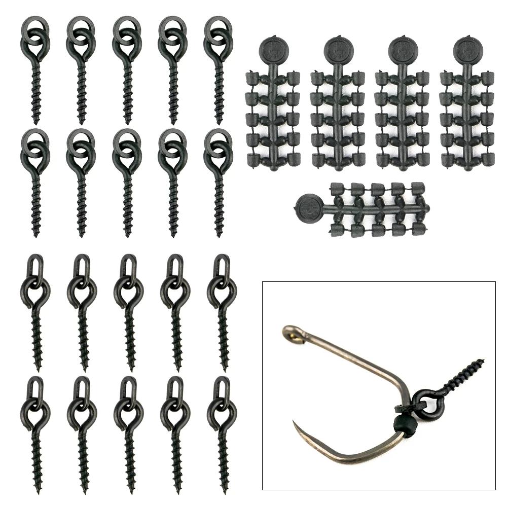 50pcs Perles de Caoutchouc pour Carpe Hameçon 20pcs vis d'appât Chod Rigs Accessoires de Pêche Carpe