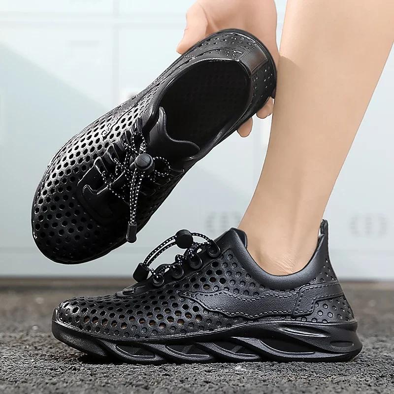 Sandales d'été pour hommes, pantoufles confortables à semelle souple Eva, chaussures de jardin d'int