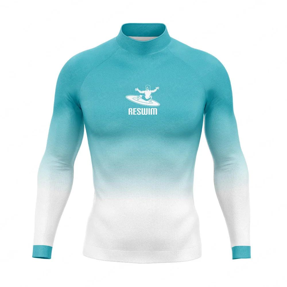 Nouveaux T-shirts de surf et de plongée pour hommes, maillots de bain, rashguards à manches longues,