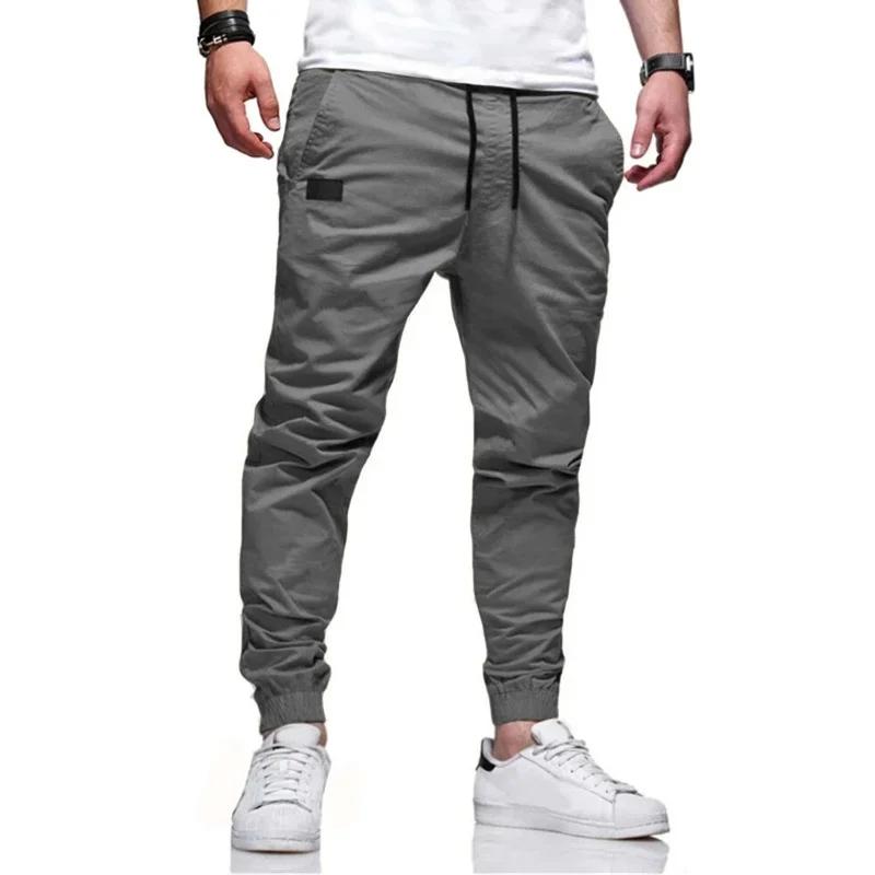 Pantalon cargo homme ample droit sport - Jogger décontracté printemps automne survêtement tissé