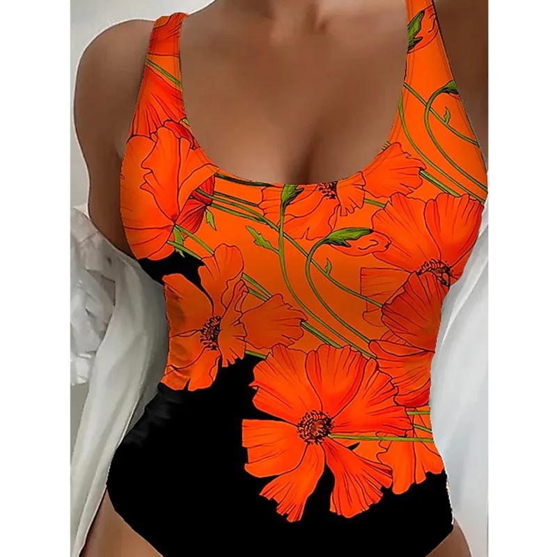 Maillot de bain une pièce imprimé sexy - Body push up fermé femmes plage piscine 2025