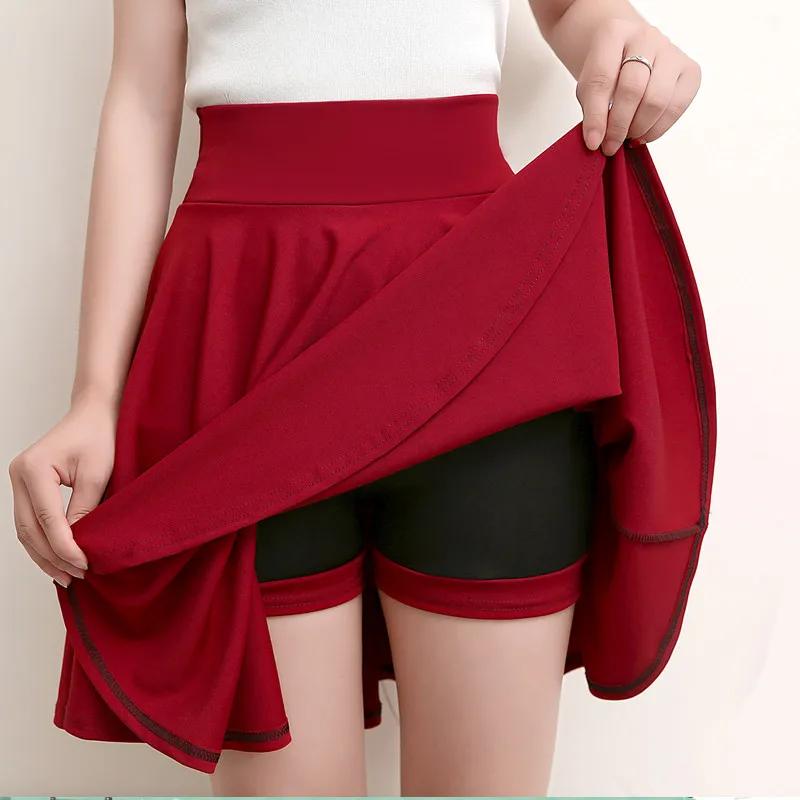 Mini jupe évasée pour femme, jupe courte basique, mode polyvalente, noire, décontractée, patineuse,