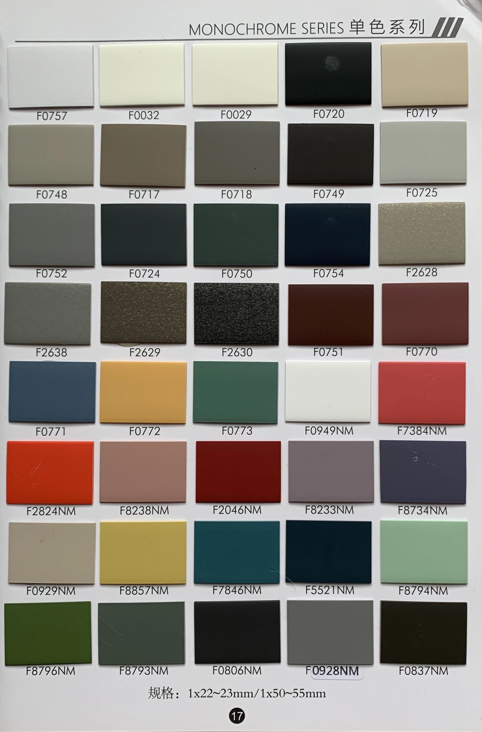 Bande de chant en PVC personnalisée, finition de document solide pour planches ignifuges, meubles, a