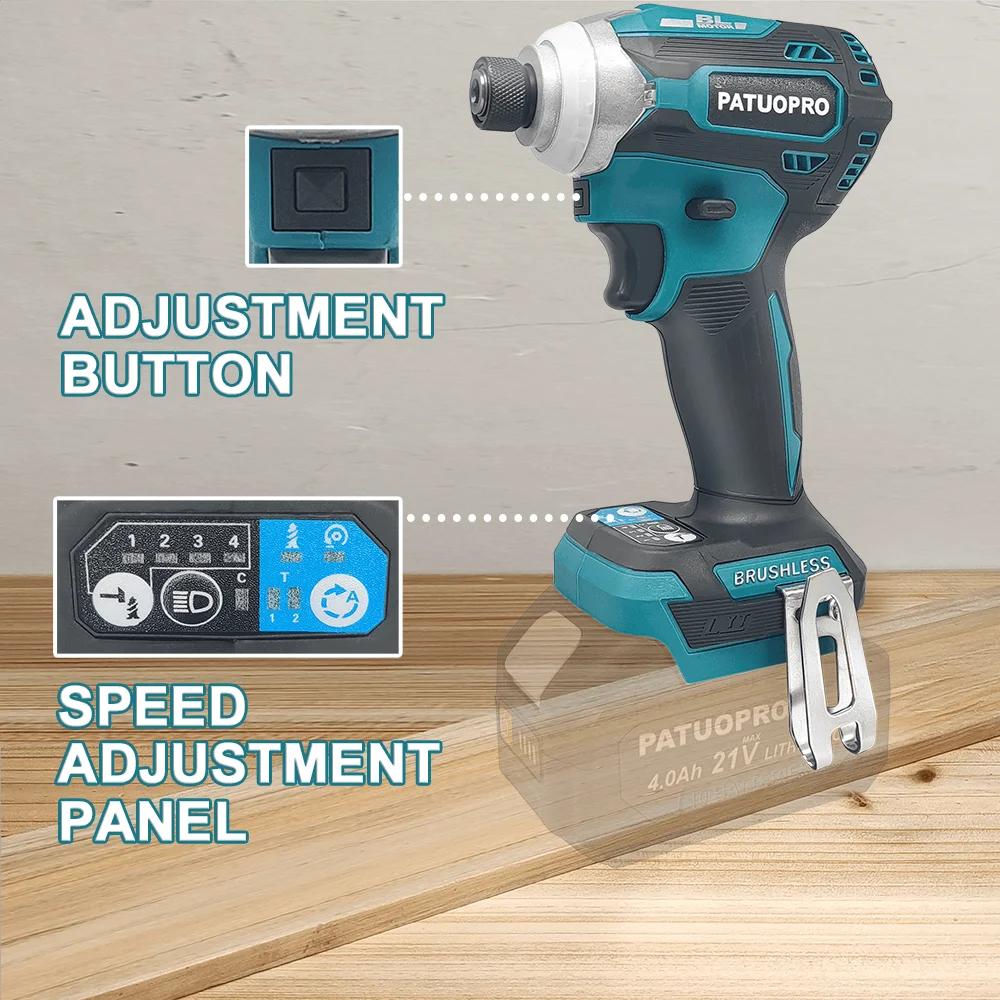 Makita-Visseuse à percussion électrique sans fil, sans balais, aste, hexagonale, sans batterie, 4 vi