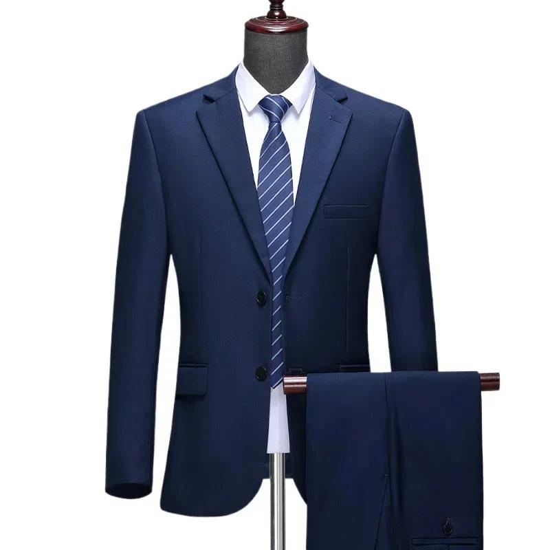 S-8XL trempée (Blazer + fj) Chemise décontractée de gentleman pour le travail, coupe couvertes, mari