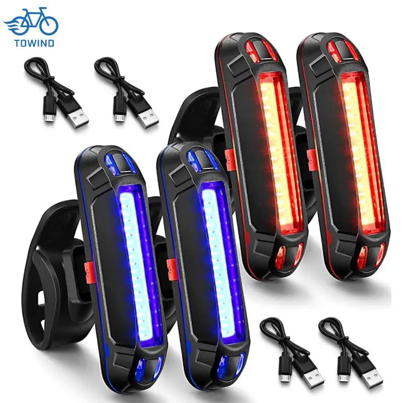 Feu arrière de vélo étanche, Rechargeable par USB, lampe d'avertissement de sécurité, accessoires cl