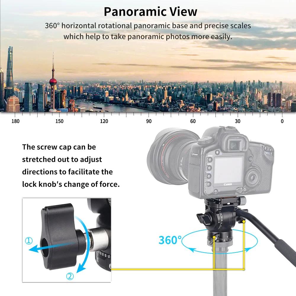 INNOREL F10/F20 Mini tête d'inclinaison de tête fluide de trépied, tête de trépied vidéo de caméra e