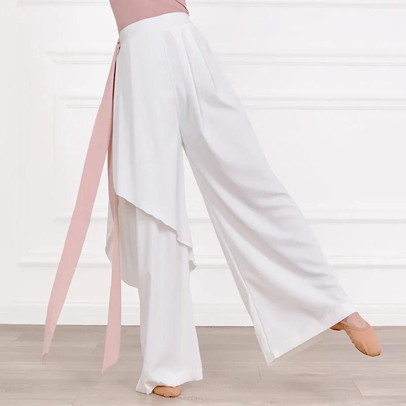 Pantalon jambes larges en mousseline de soie - Pantalon d'été taille haute style Y2K coréen