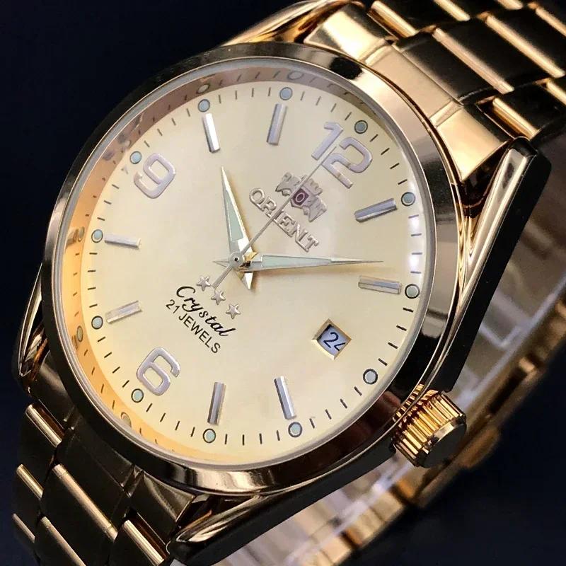 Orient Double Lion montre classique série montre pour hommes bracelet en acier inoxydable luxe multi