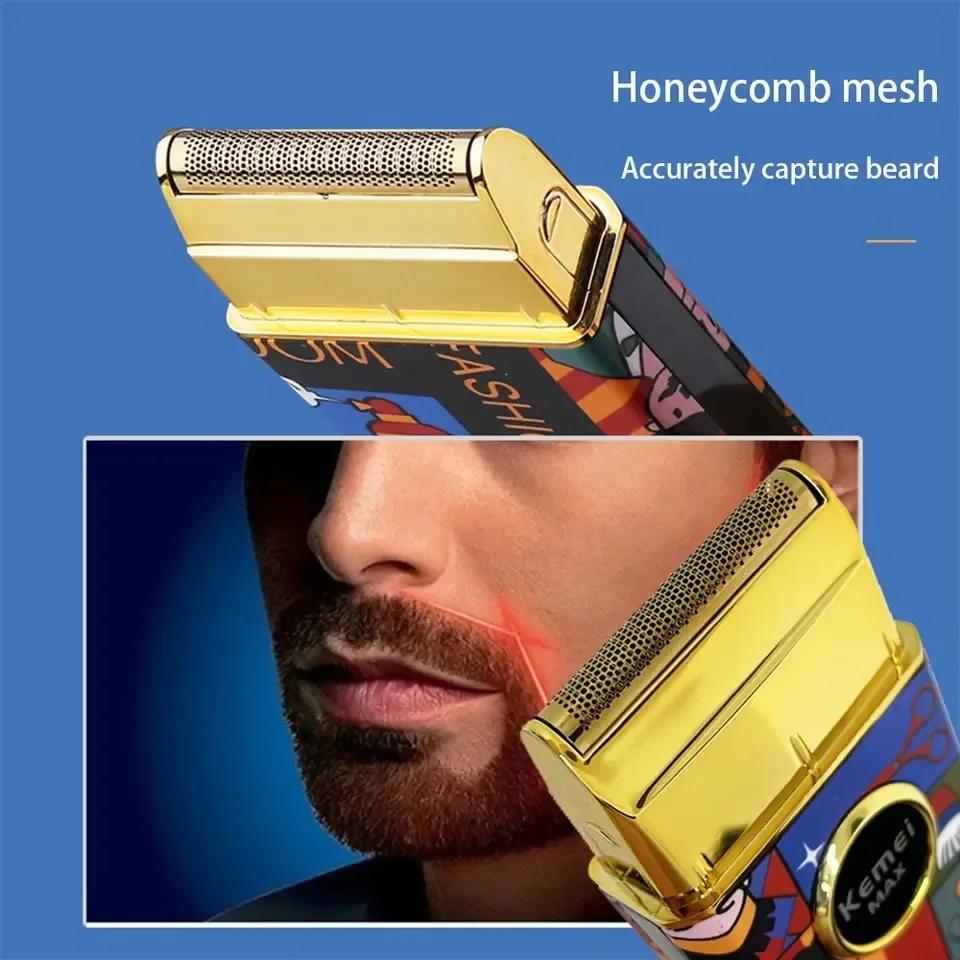 Kemei KM-RS7098 titane hommes rasoir électrique tondeuse à cheveux professionnelle Graffiti tondeuse