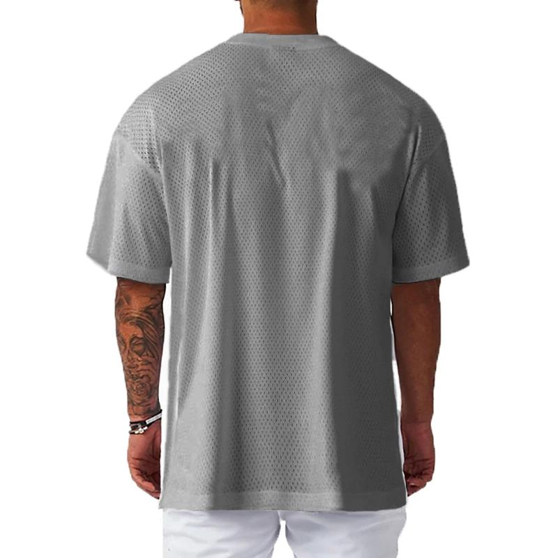 T-shirt oversize homme fitness été - Maille respirante pour gym, running et occasions décontractées