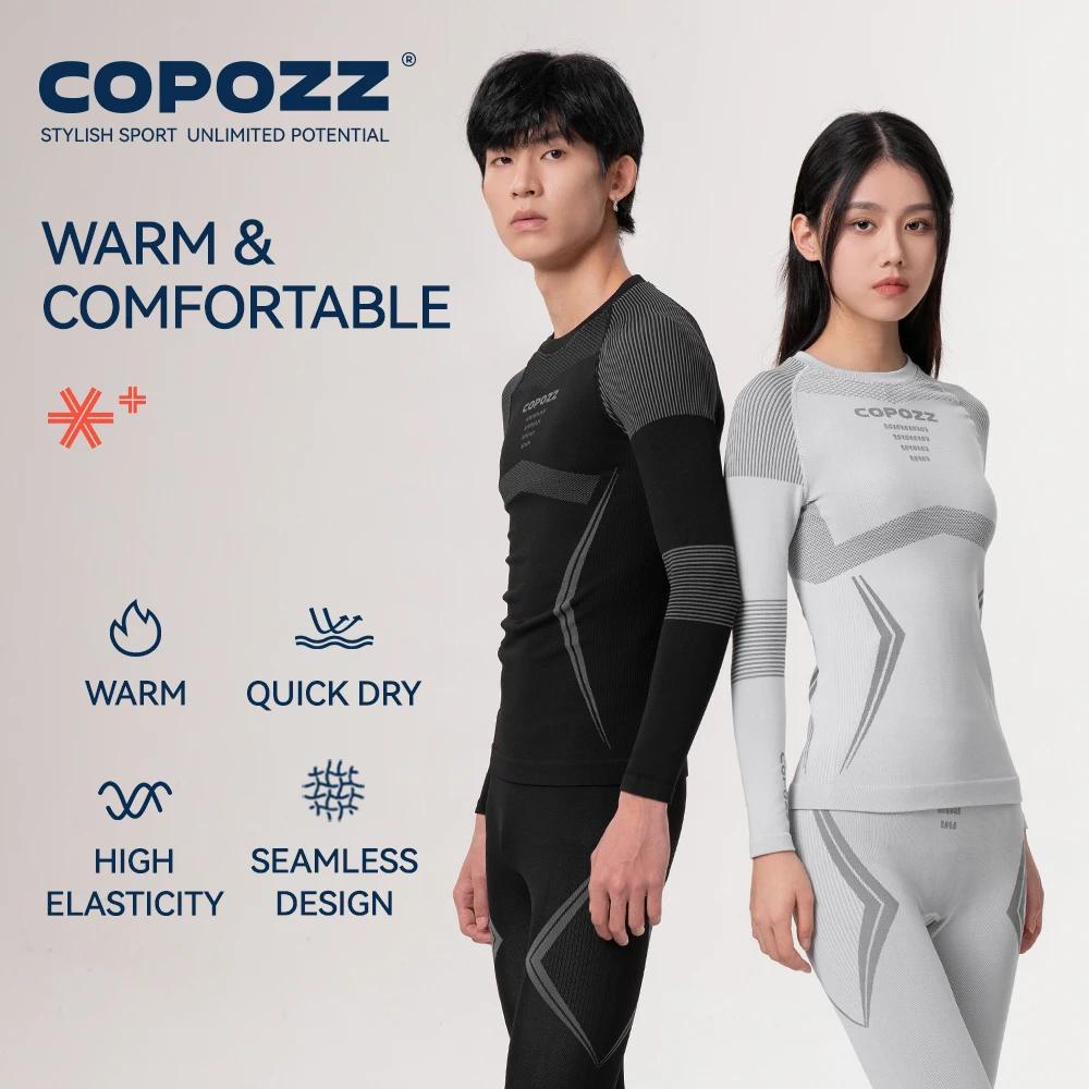 COPOZZ hiver Ski sous-vêtement thermique ensembles hommes femmes anti-transpiration respirant séchag