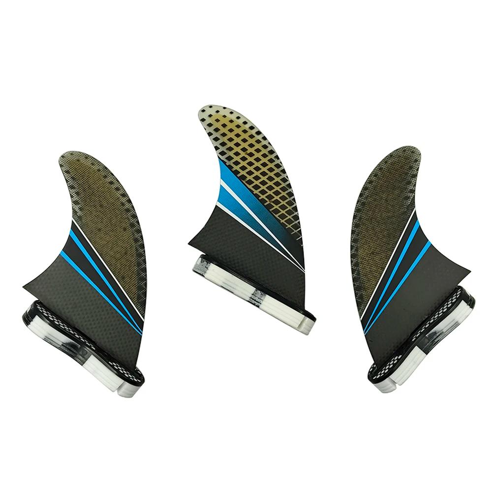 Ailerons de surf en fibre de carbone, G5/G7 LeicFins UPSURF FCS 2, stabilisateur double onglets, 2 L
