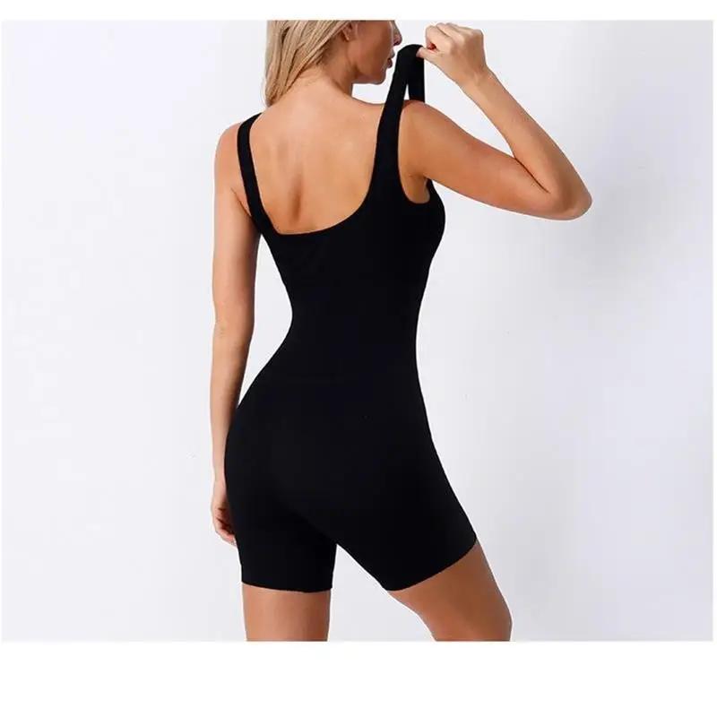 Combinaison de Yoga sans coutures pour femmes - Col carré sexy été slim hanches