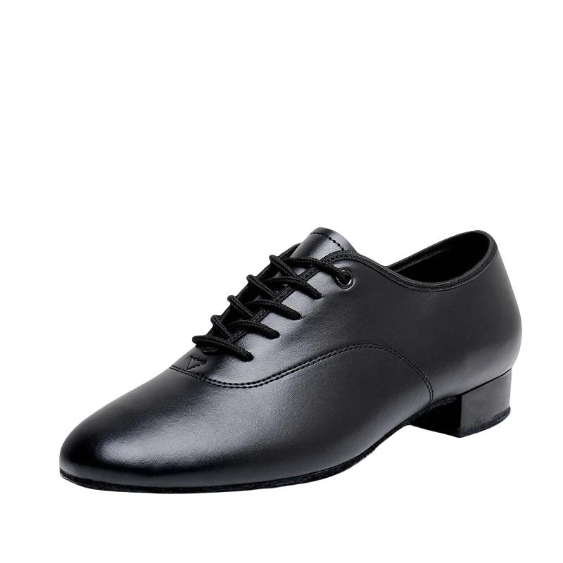 Chaussures de danse latine professionnelles pour hommes, noir et blanc, hauteur de talon bas 2.5cm,