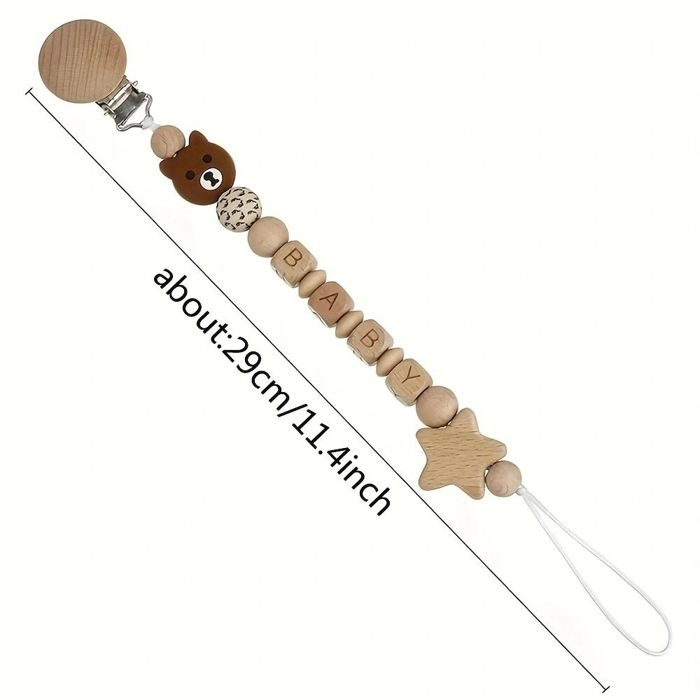 Clips de sucette en bois pour bébé, porte-mamelon factice, chaîne en Silicone, ours Koala, sucettes