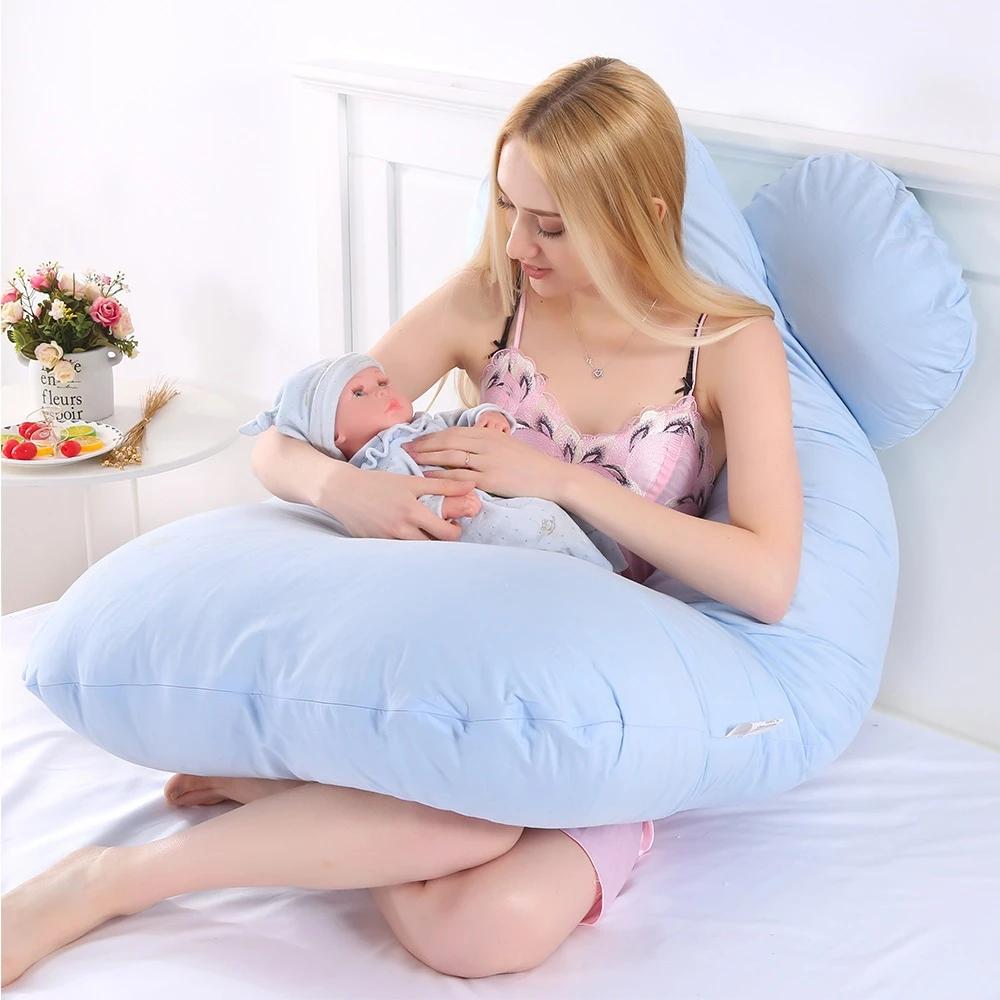 Oreiller de grossesse 130x70cm, oreiller de taille pour femmes enceintes, oreiller d'allaitement, co