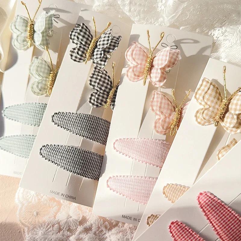 Pinces à cheveux en laine pour enfants, 4 pièces, douces et mignonnes, couvre-chef en tricot, Croche