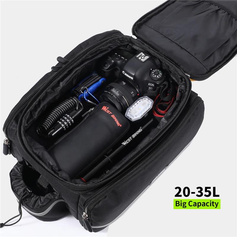 WEST BIKING – sac de coffre de vélo étanche 3 en 1, sac de vélo de route vtt, porte-bagages de voyag