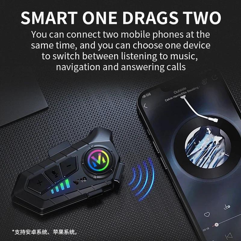 Y10 Bluetooth 5.3 casque casque sans fil mains libres appel téléphone Kit Moto étanche écouteur lect