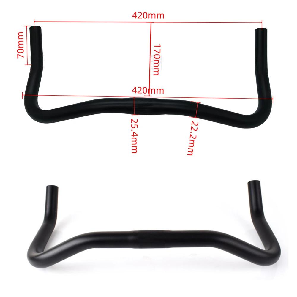 Repose-guidon de vélo en alliage d'aluminium, barre courbée, 22.2x25.4x420mm, piste de vélo à vitess