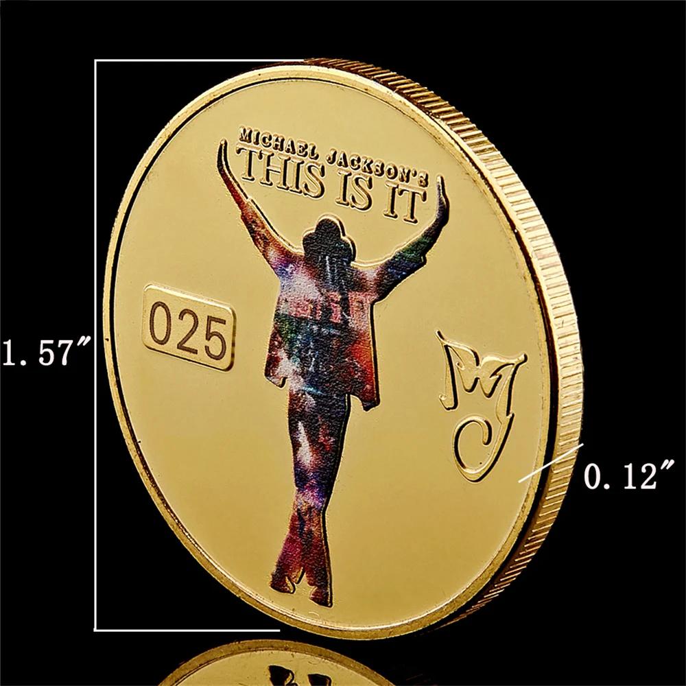 Michael Jackson le roi du Pop pièce commémorative plaquée or cadeau d'anniversaire pièces de collect