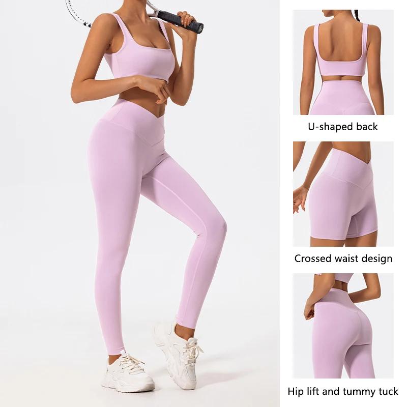 Ensemble de sport deux pièces Hearuisavy d'été de haute qualité pour femme – Vêtements de yoga, tenu