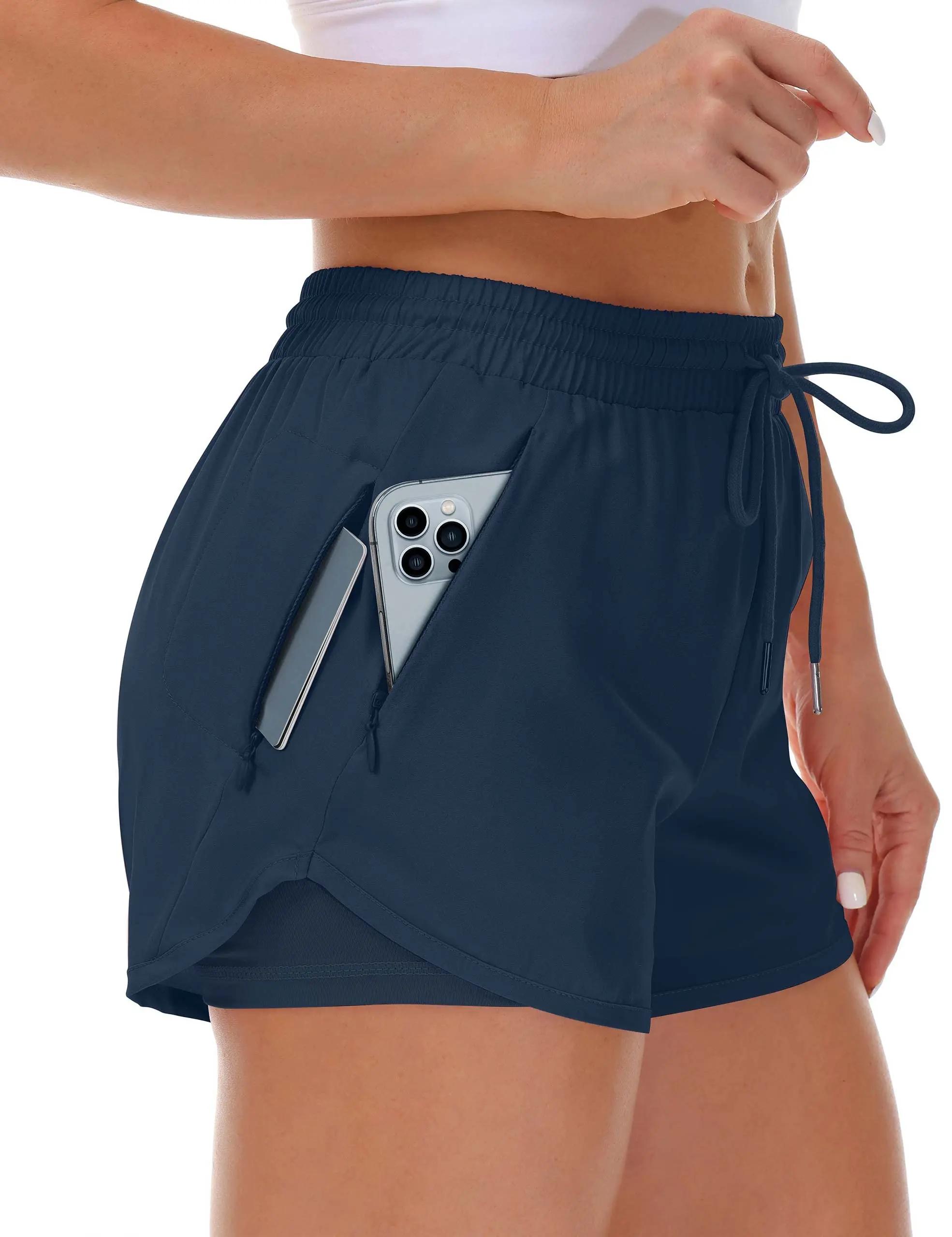 Short de sport pour femmes, course à pied, yoga, design deux pièces, short anti-exposition, fitness,