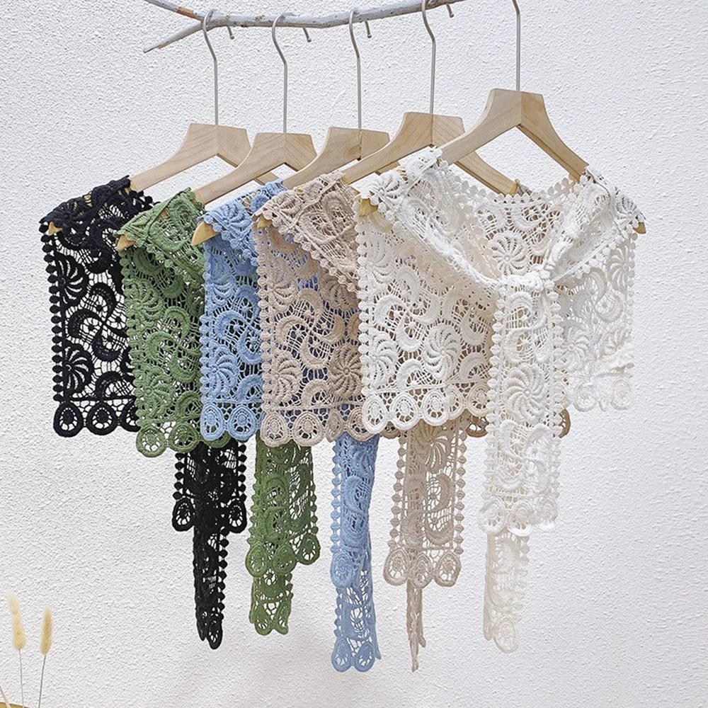 Faux col en dentelle tricoté au Crochet pour femmes, petit châle décoratif, faux col, accessoires de