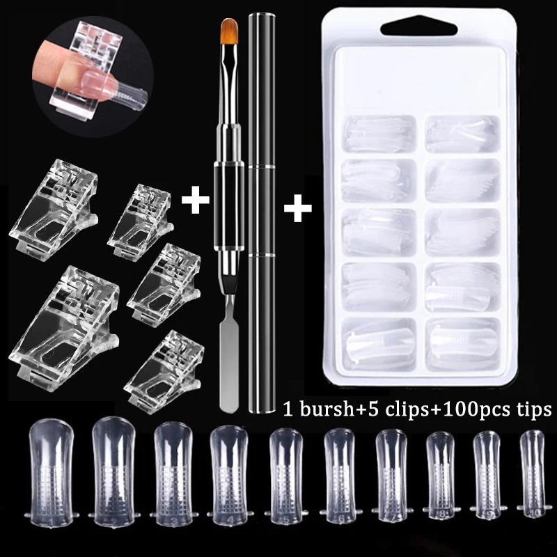 100 pièces/boîte ongles conseils ensemble complet acrylique faux doigt UV Gel vernis rapide faux ong