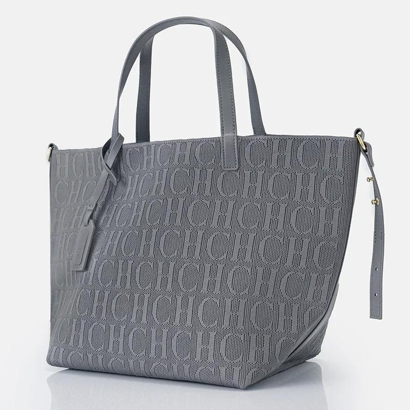 Sac fourre-tout CH de marque, sac tissé volanté, style vintage, couleur unie, grande capacité, multi