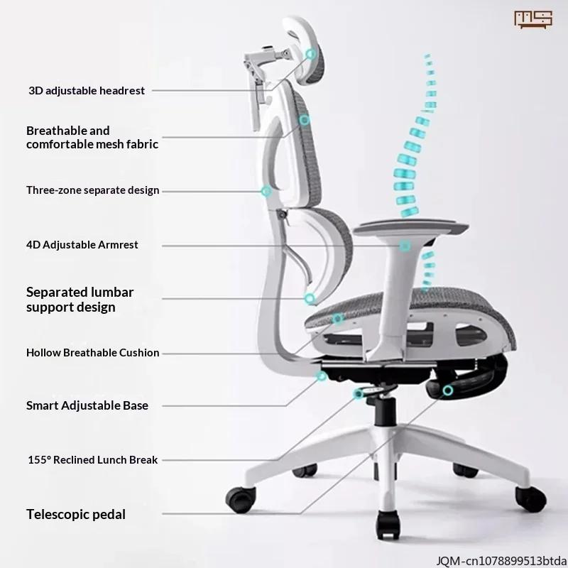Chaise d'étude ergonomique confortable taille ordinateur à domicile chaise de détente chaise de bure