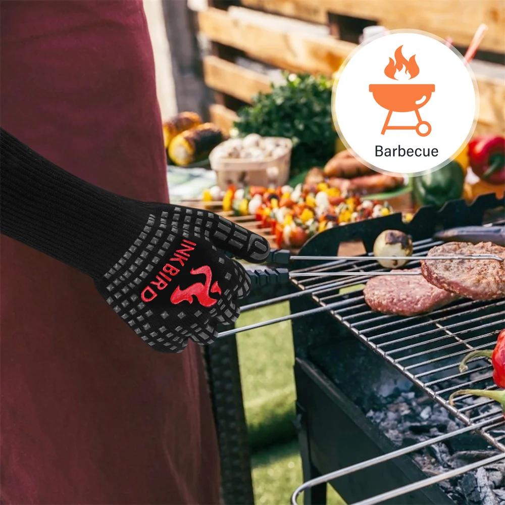INKBIRD Gants chauds pour barbecue de 14 pouces 1472 ℉ Gant de grill résistant à la chaleur extrêm