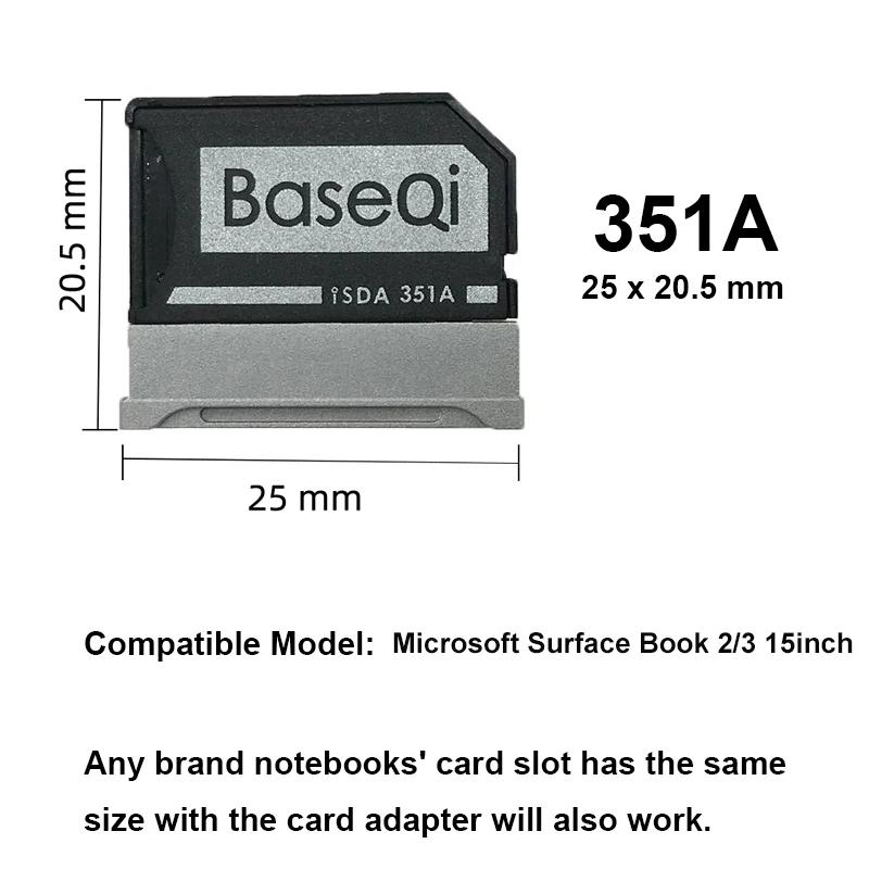 Adaptateur Micro SD BaseQi pour Microsoft Surface Book 1/2/3 13,5 pouces, Minidrive en aluminium 350