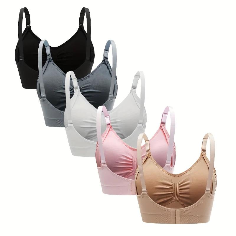 5 pièces de haute qualité grande taille soutien-gorge d'allaitement respirant femmes sous-vêtements