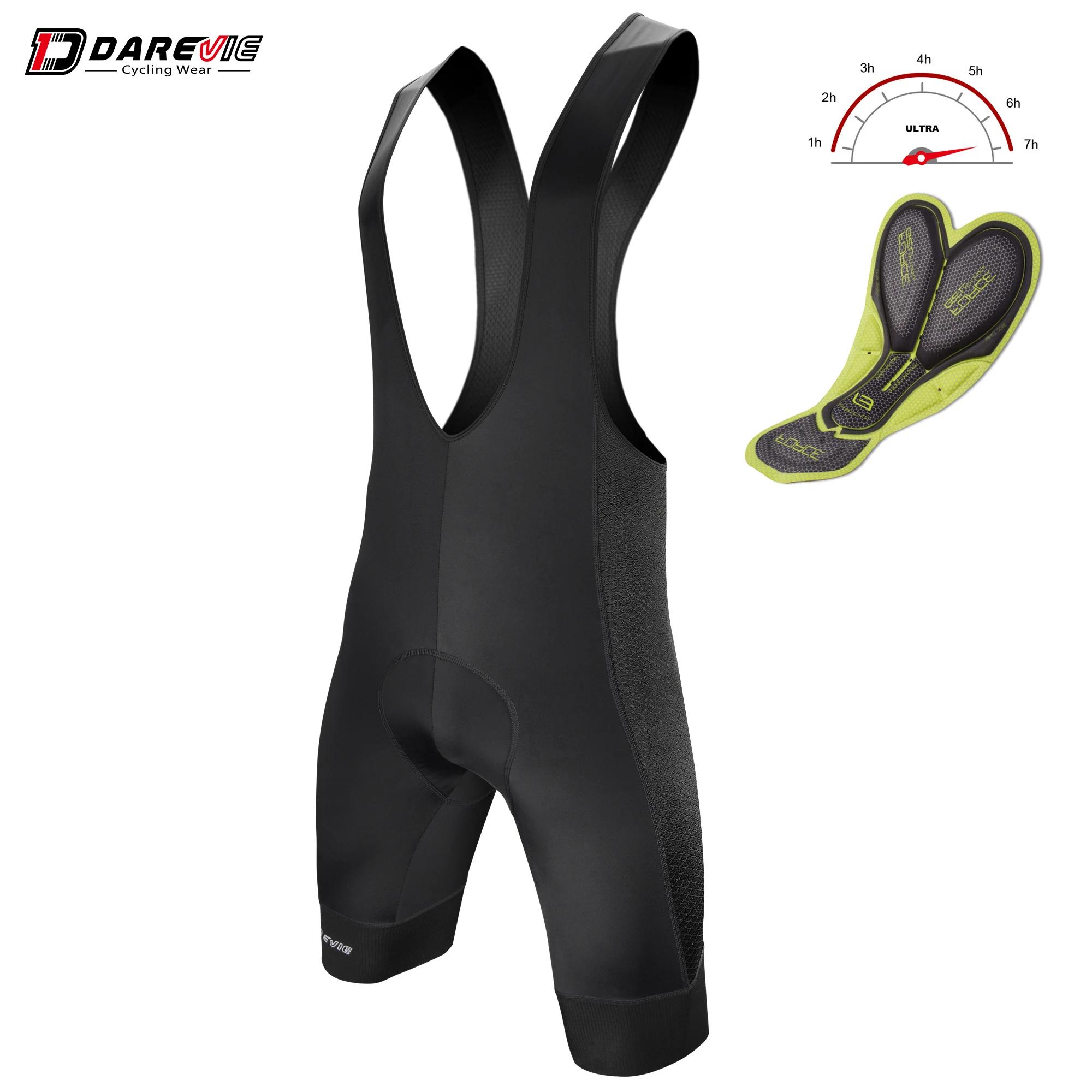 DAREVIE Cuissard à bretelles rembourré en gel 3D, niveau Pro, 6H, Bretelle de cyclisme, 7 cm, Grippe