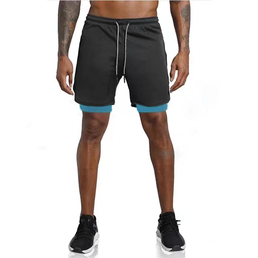 Short de sport homme 2 en 1 double pont - Fitness, running, gym - Vêtement d'entraînement été