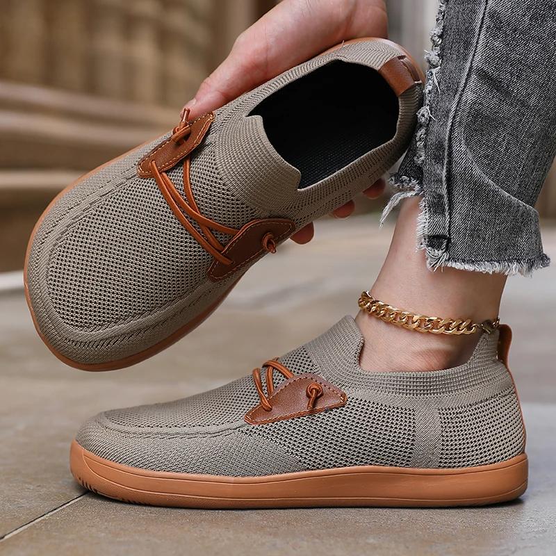 Baskets simples à pieds larges pour femmes, chaussures minimalistes en maille, confortables, zéro ch