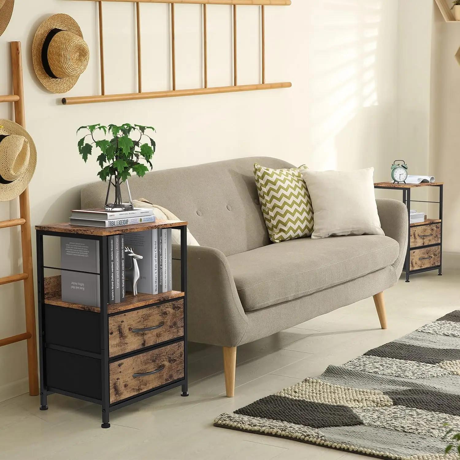 Table de chevet avec tissu, tables de nuit de proximité, table d'appoint de chambre à coucher, étagè