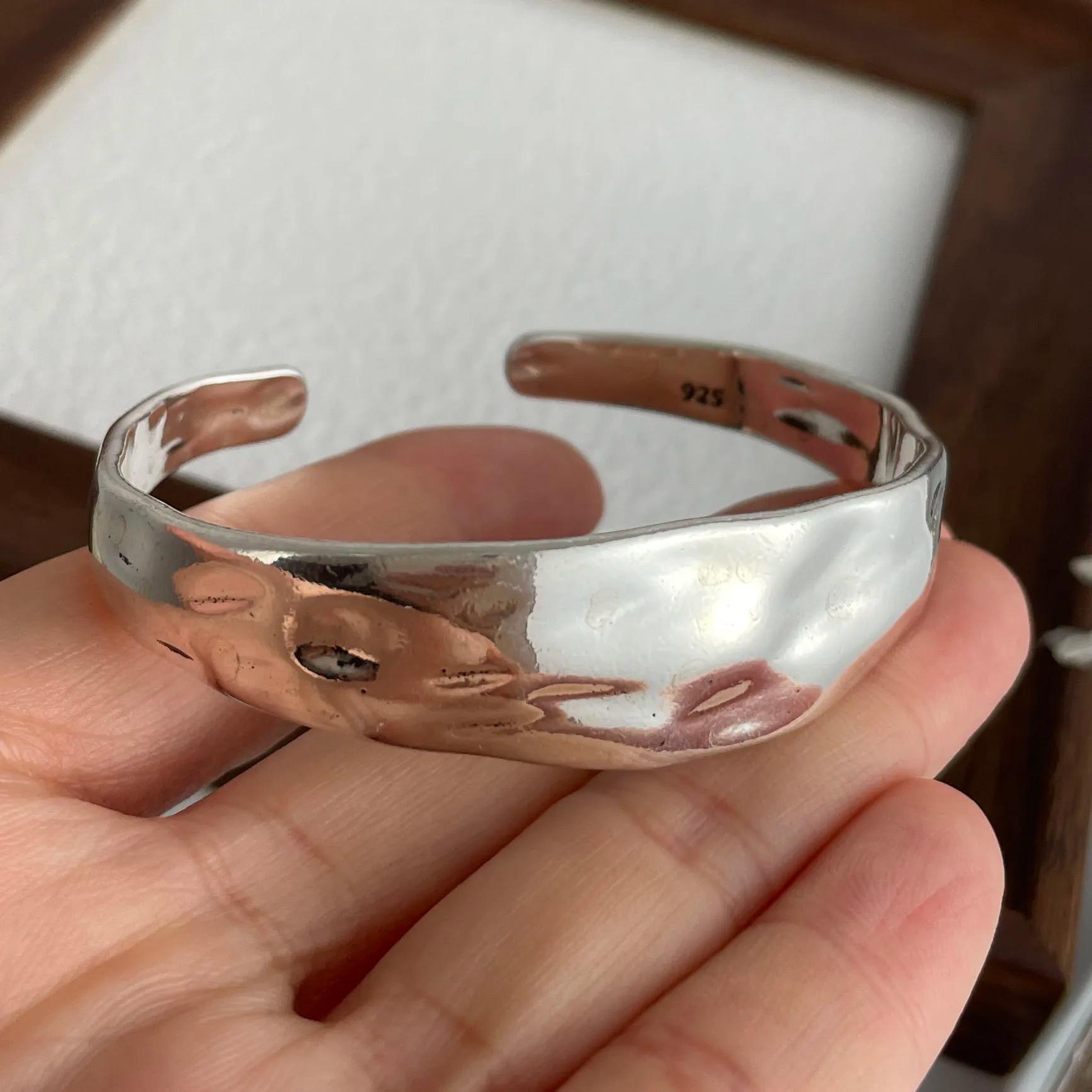 Bracelets en argent Sterling 925 pour femmes et hommes, accessoires larges, tendance, Vintage, chaîn