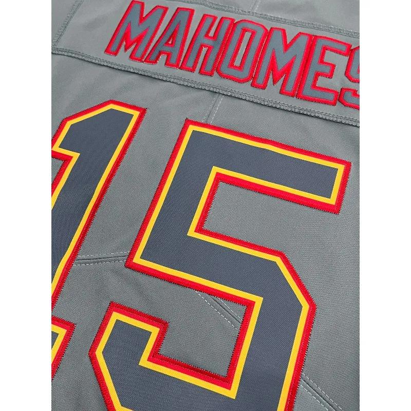Maillot des Chiefs de Patrick Mahomes 2025 # 15 absorbe la sueur entraînement extérieur exercice uni