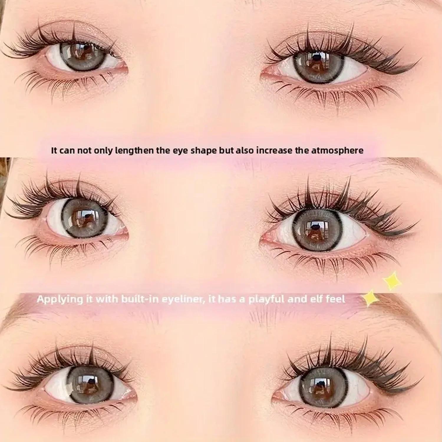 10 rangées de 100 grappes C Curl faux cils individuels de style renard, maquillage naturel pur à sec