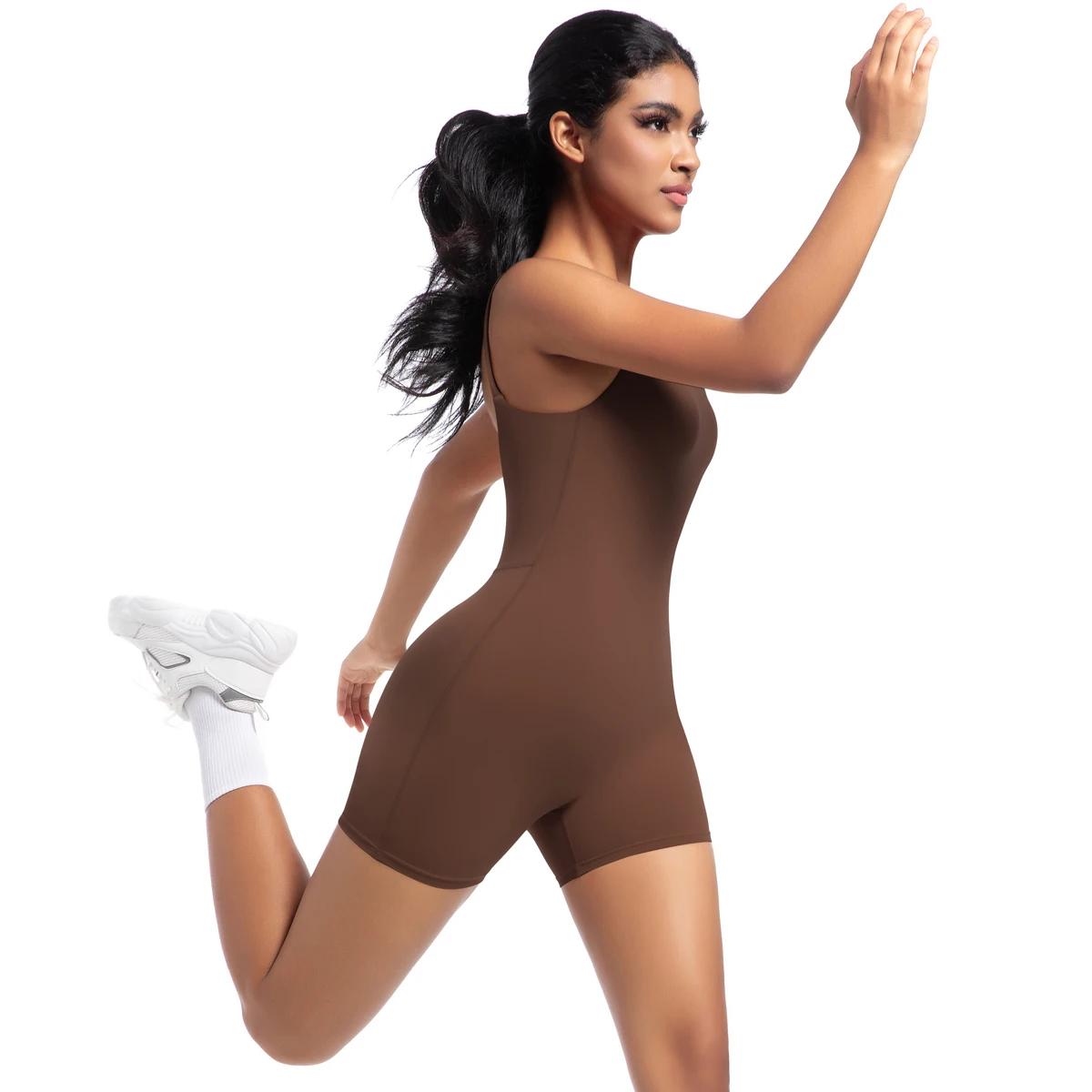Combinaison dos nu sans couture femme - Barboteuse fitness pour lifting hanche sport
