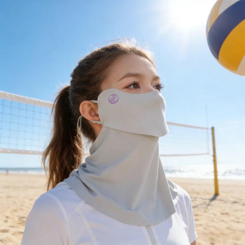 Masque en soie glacée respirant et pare-soleil pour le cou, protection UV, sans trace, idéal pour le