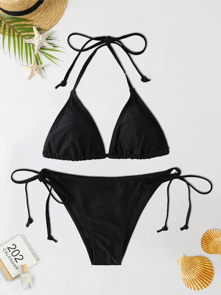 2 pièce/ensemble 2024 mode Sexy maillot de bain femmes Bikinis ensemble Triangle maillots de bain St